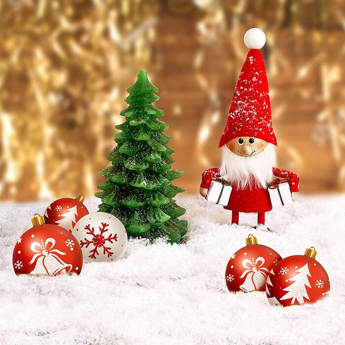 Різдвяні кулі - 16 шт. 6 см пластикові ялинкові кулі червоний білий, різдвяні кулі пластикові різдвяні прикраси з підвісками