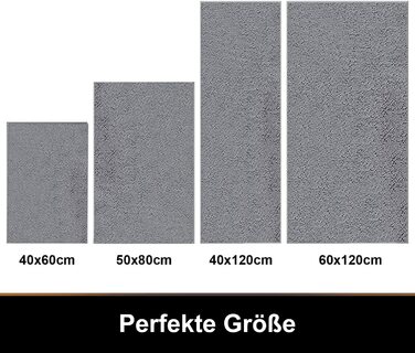 Килимок для ванної кімнати Homaxy з антиковзким покриттям, мікрофібра, 60 x 120 см, світло-сірий