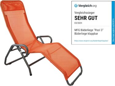 Лежак для басейну та саду MFG, 3', антрацит/теракота