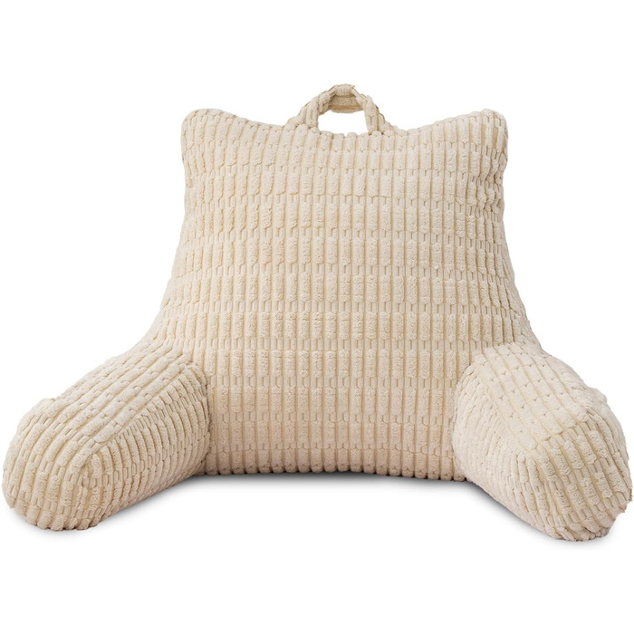 Крісло-мішок Holawakaka для читання та відпочинку з підлокотниками та спинкою, велике, кремове