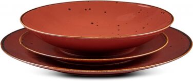 Набір посуду Konsimo Combi на 6 персон Набір тарілок ALUMINA Modern 18 предметів Столовий сервіз - Столовий сервіз та набори страв - Комбінований столовий сервіз на 6 персон - Сімейне обслуговування - Барвистий посуд (Marsala Cottage)