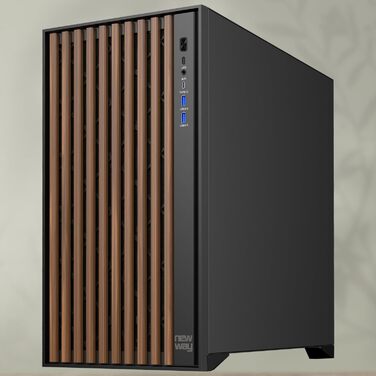 Корпус для ПК NEWWAY NW1 2024, дерев'яний, середній Tower, ATX/Micro-ATX/ITX, 3x140 мм PWM вентилятори, USB Type-C, скляна бокова панель, білий