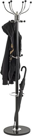 Вішалка для одягу HAKU Möbel, хром, чорний мармур, метал, 176 x 38 см, сучасний стиль