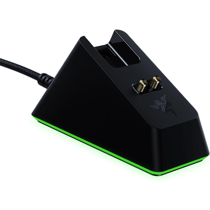 Підставка для навушників Razer Chroma з USB-хабом та RGB-підсвічуванням (7.1 Surround Sound, інтегрована підставка, протиковзкий фундамент) Білий (Чорний, Mouse Dock Chroma, Single)