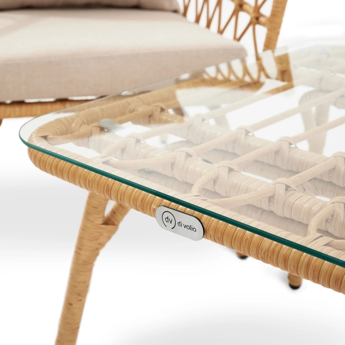 Комплект садових меблів Di Volio Teramo DV-052GF, техноротанг, бежевий, 4 предмети