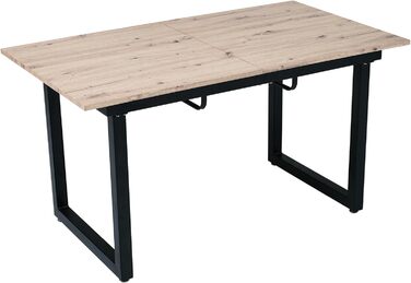 Розсувний обідній стіл Merax, 140/180x80x75 см, білий, металеві ніжки