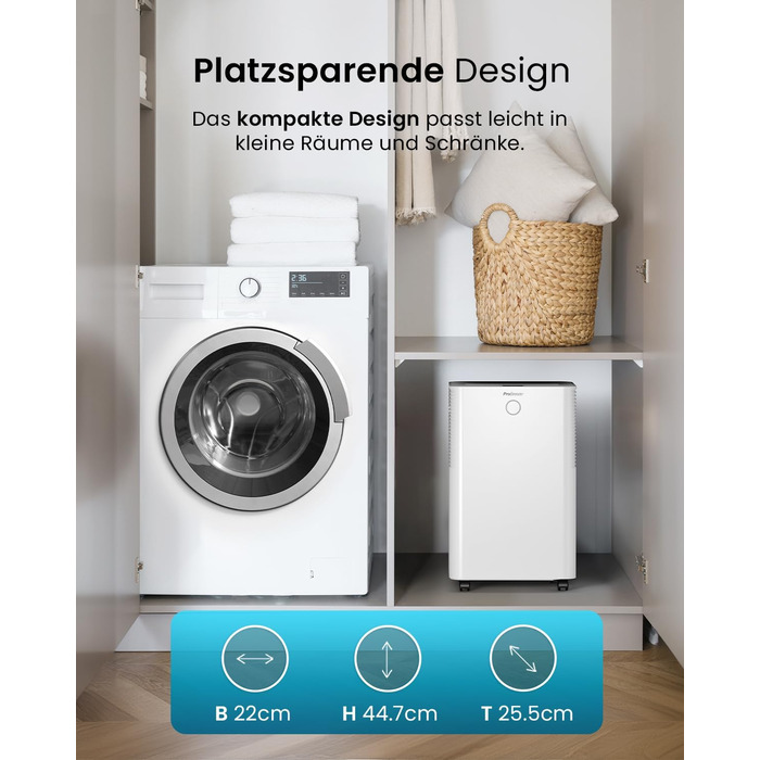 Про Breeze OmniDry - електросушарка для повітря з Wi-Fi, 12л/24г, з функцією сушіння білизни, датчиком вологості, таймером, проти цвілі, для приміщень до 25м²