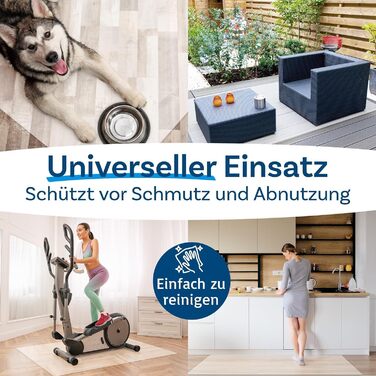 Захисна килимок KARAT для твердих підлог - 114 x 200 см, молочно-білий - захист для офісного крісла, килимок для паркету, ламінату, з поліпропілену (Revolution)