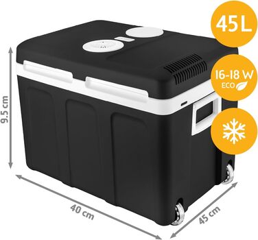 Автомобільний холодильник/термос First Austria 45L (12/230V), чорний - для кемпінгу, подорожей, фестивалів. З колесами.