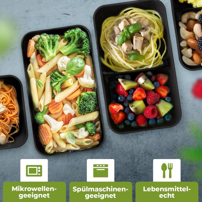 Набір Bento Box Moritz & Moritz (3 шт.) - Японський ланчбокс для дорослих та дітей - 3 шт. Чорний