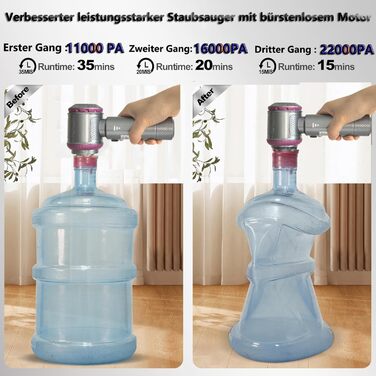 Акумуляторний ручний пилосос 3 в 1 для авто та дому, потужність 18000Па, 3 режими швидкості, 200 000 об/хв, бездротовий міні-пилосос для диванів, кухні, офісу та шерсті тварин