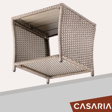 Столик з полі ротанга Vedis Cream 45x45x40см