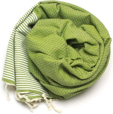 Рушник для сауни АННА АНІК Фута Хамамтух XXL дуже великий 200 х 100 см - пляжний рушник з 100 туніської бавовни, банний рушник, пестемаль, пляжний рушник (Світло-зелений)