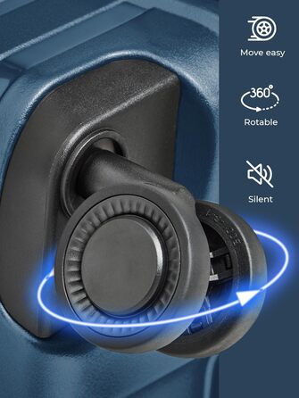 Набір валіз Pactastic Hartschalen 3-в-1: міцний поліпропілен, розширюваний, TSA-замок, 4 колеса | для жінок та чоловіків (Collection 04) (Navy Blue Metallic)