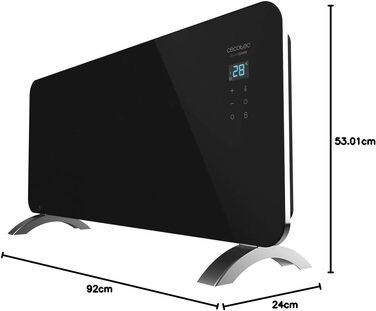 Конвектор електричний Cecotec Ready Warm 6770 Crystal Connection, 2000 Вт, WiFi, термостат, таймер, для ванної кімнати (IP24), чорний