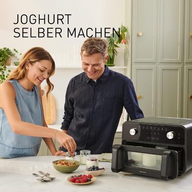 Фритюрниця повітряна Panasonic NF-CC500SXE з вікном, 80–200 °C, 9.6 л, 11 програм, LCD-дисплей, функція пари, ETM Award 2024, легко миється, сірий матовий колір