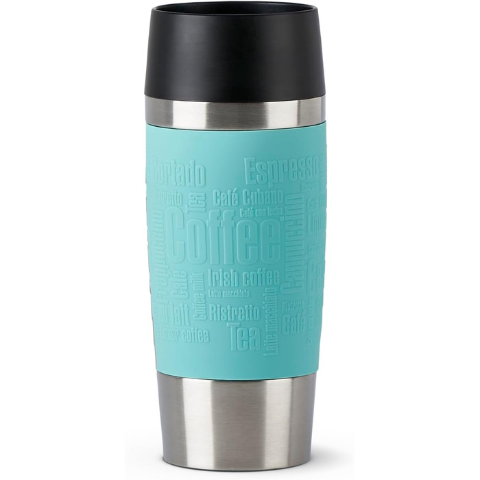 Термокружка Emsa Travel Mug Classic 360 мл, Mintgrün, з рукавом. Зберігає тепло 4 години, холод - 8 годин, 100% герметична.