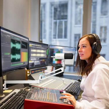 Мікрофонна стійка TONOR T40LP з гнучким кріпленням для мікрофона (біла, пружинний механізм) - для геймінгу, подкастів, запису