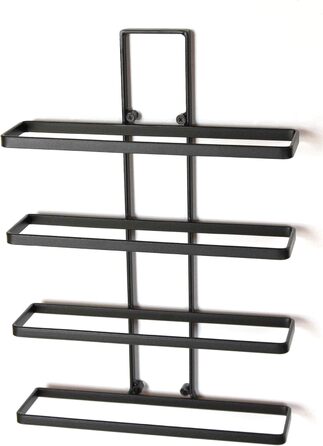 Стінний металевий стелаж для вина DanDiBo чорний, настінний, розширюваний, для 4 пляшок