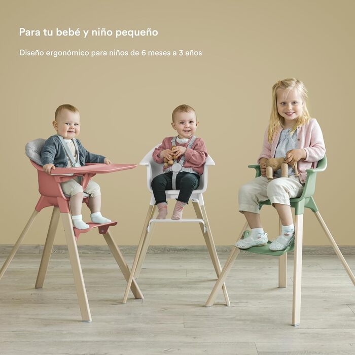 Дитячий стільчик Stokke Clikk Glacier Green з підносом та ременем безпеки – ергономічний, регульований, для дітей 6-36 місяців
