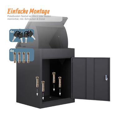 Коробка для зберігання Relaxdays, підходить для монтажу на підлозі та стіні