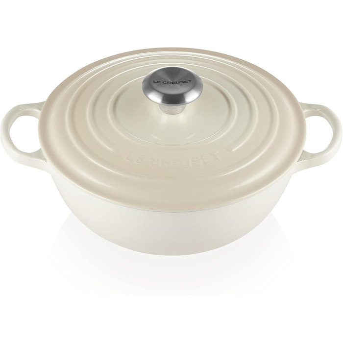 Каструля Le Creuset Signature з чавуну, 24 см, 4.1 л, для всіх типів плит (індукція), колір Meringue