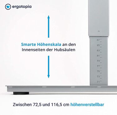 Регульований стіл Ergotopia Desktopia: ручне регулювання висоти, ширина під будь-яку стільницю (білий)