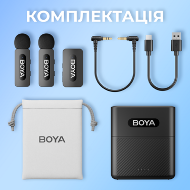 Бездротовий петличний мікрофон BOYA BY-V35 TRS for camera Black
