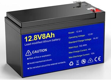 Акумуляторна батарея Lifepo4 100Ah 12V з 15000 циклами та захистом BMS, заміна на свинцево-кислотну (12,8 В/8 Агод)