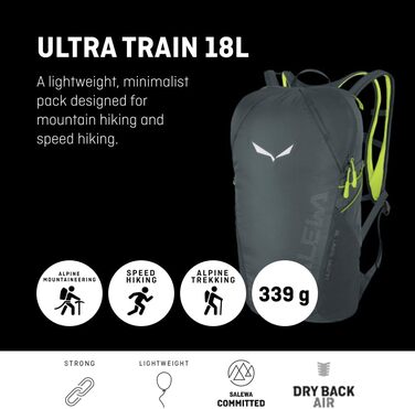 Рюкзак Salewa Unisex Ultra Train 18 л (1 упаковка) (Один розмір, електричний)