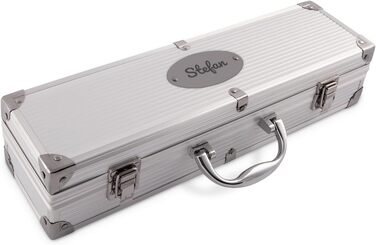 Набір для гриля 3 шт. з нержавіючої сталі: шампури, щипці, лопатка з гравіюванням імені