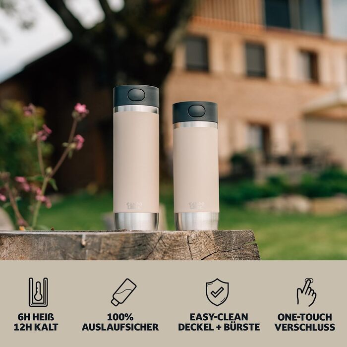 Термокружка Campo Libre® Anto I 450 мл Misty Pink: двостінна, з герметичним клапаном, для кави з собою