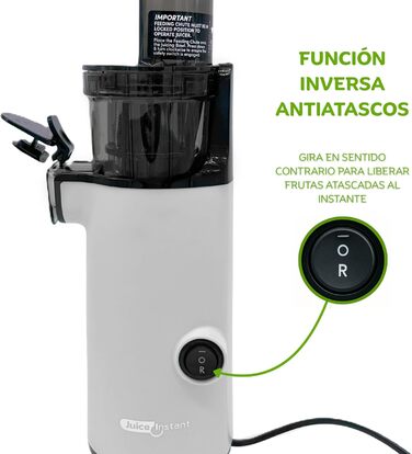 Електричний соковитискач JuiceInstant Kompakter: холодний віджим, BPA-free, з фільтром, сірий