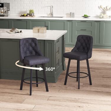 Барні стільці Youhauchair 2 шт., Чорні, регульовані, з підніжкою, 66.5 см, 150 кг