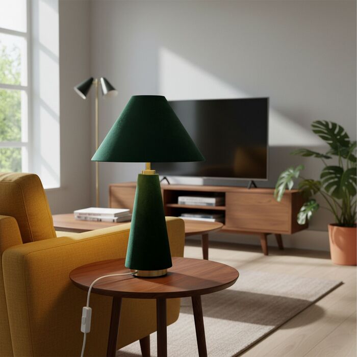 Лампа настільна Relaxdays з абажуром з оксамиту