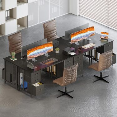 Комп'ютерний стіл Coleshome з 6 висувними ящиками, 160x52 см, білий, для дому та офісу