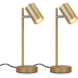 Настільна лампа 2ER Gold: регульована, для спальні, вітальні, офісу, з металу, з вимикачем