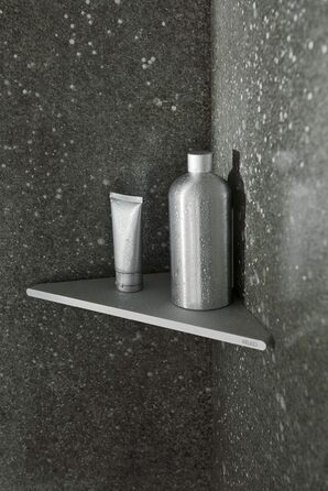 Кутова душова полиця Keuco алюмінієве сріблясте анодоване приховане кріплення 24,5x24,5x1,7 см Настінна душова кабіна Душова полиця Edition 400