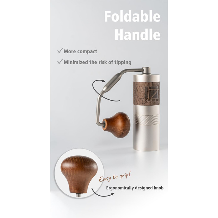 Кавомолка ручна 1Zpresso Q Heptagonal, компактна, для подорожей, з нержавіючою сталлю