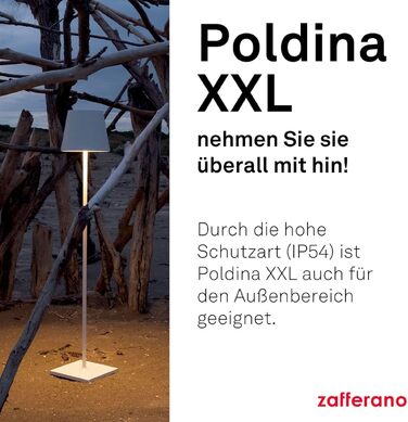 Підлогова лампа Zafferano Poldina XXL Corten з бездротовою зарядкою та сенсорним керуванням, 69-150 см, 2700-3000K, для вітальні та вулиці