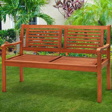 Садова лавка евкаліптова деревина 120x60x90см сертифікована FSC®