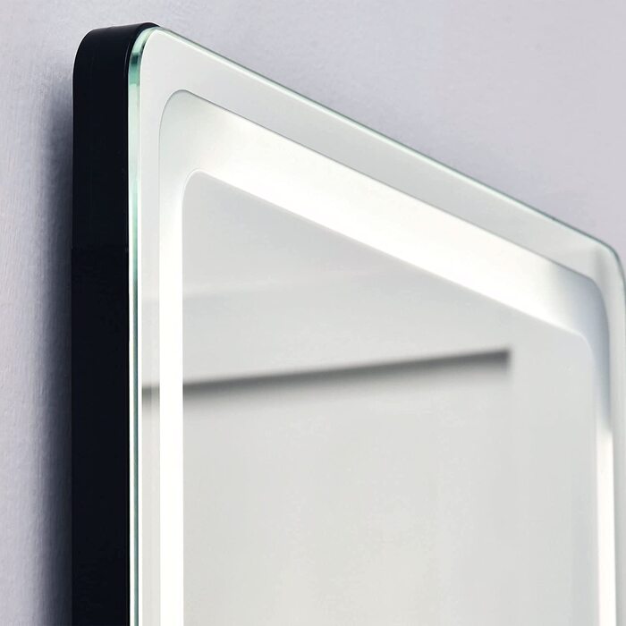 Світлодіодне дзеркало HOMCOM 2в1, окремо стояче, сріблястечорне, 40x37x157.5 см