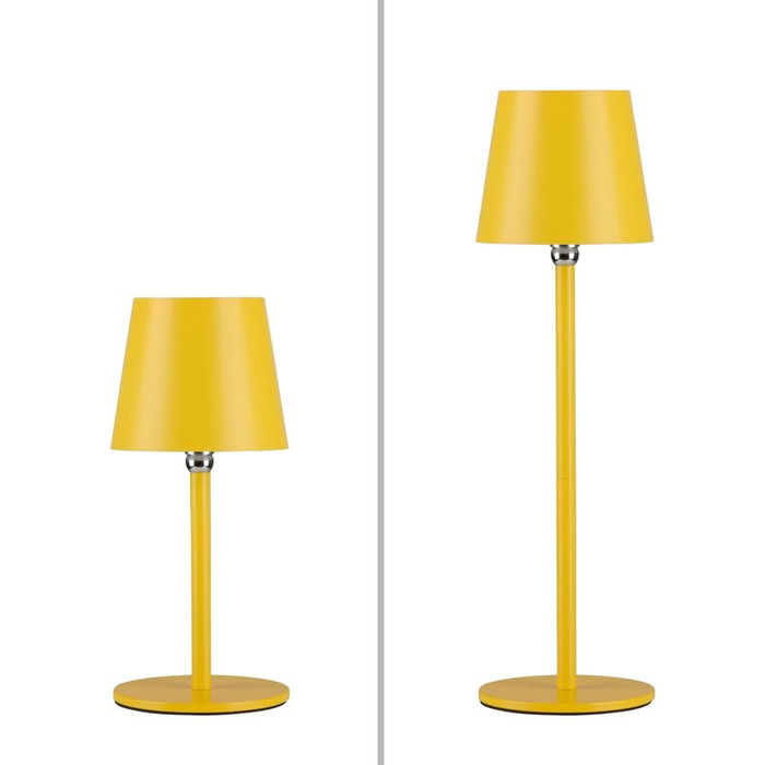 LED настільна лампа SellTec на акумуляторі, USB, біла, диммувана, IP54 для саду, кемпінгу, балкону, тераси (жовта)