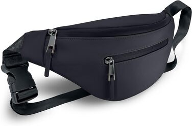Преміальна поясна сумка та нагрудна сумка для жінок та чоловіків чорна (штучна шкіра) - Поясна сумка та сумка через плече Високоякісна сумка для відпочинку, спорту та подорожей - Стильна, елегантна сумка через плече та слінг (1.2 л), 3KIND -