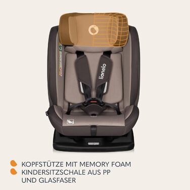 Автокрісло Lionelo AART для дітей 40-150 см, R129 (I-SIZE), бежеве, з регулюванням спинки та підголівника