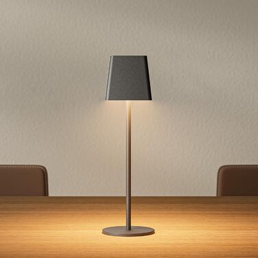 LED-лампа K-Bright на акумуляторі, диммер, тепле світло, для дому та вулиці, USB-C, 3000K, темно-сірий
