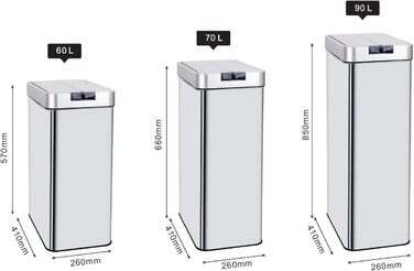 Автоматичний сміттєвий бак SILVERLAKE (70L) для Європи