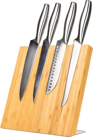 Блок ножів з магнітом Coninx без ножа - блок магнітних ножів без кріплення для безпечного, чистого і акуратного зберігання ножів-Блок ножів універсальний дерев'яний блок ножів (Bamboo xl)