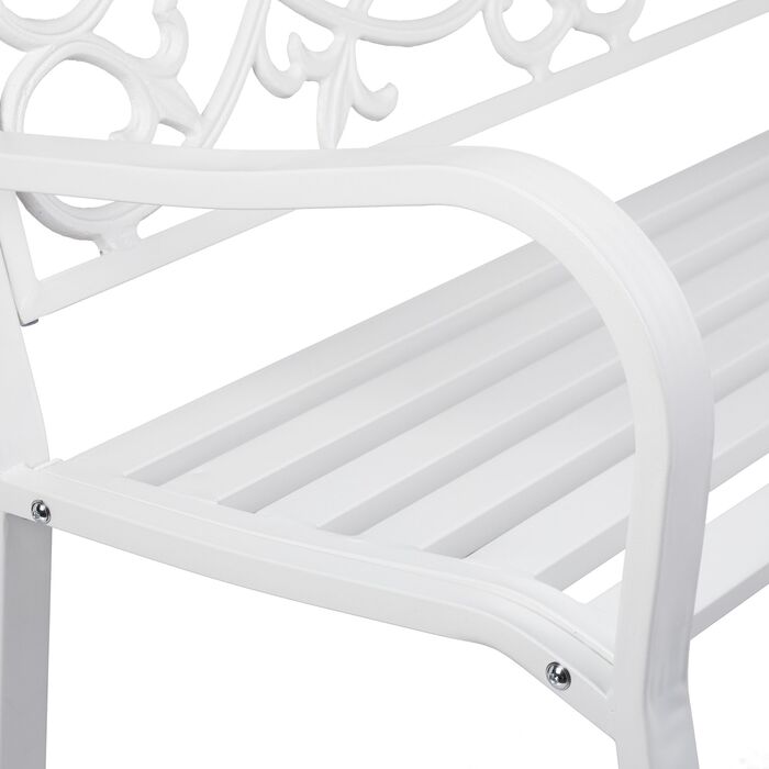 Relaxdays Вінтажна садовая лавка білого кольору