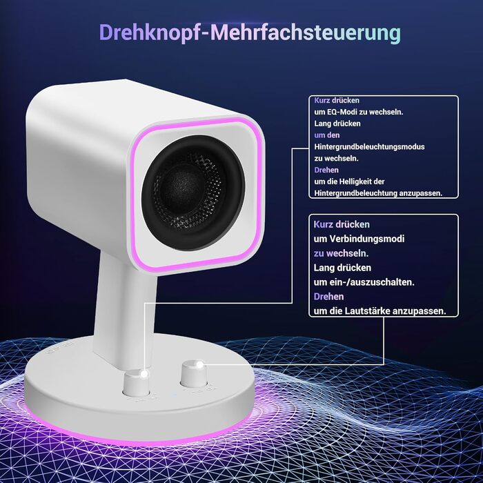 Комп'ютерні ігрові колонки Sanyun SW209 36W з RGB-підсвічуванням, Bluetooth 5.2, USB/AUX, 3 режими EQ (Ігри/Фільми/Музика)